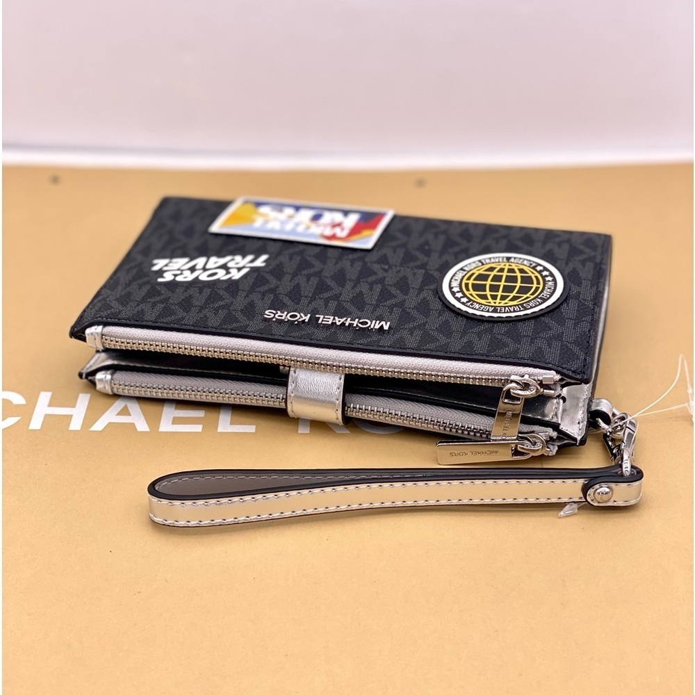 Michael Kors Jet Set Travel Large Embellished Signature Logo Wristlet Wallet - Picture 8 of 12